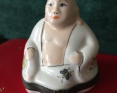 RARE Mint Condition - Vintage BUDDHA Rochard Limoges Porcelain Trinket Snuff Box