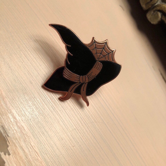 Black and Copper Witch Hat Enamel Pin~ Dana Glover