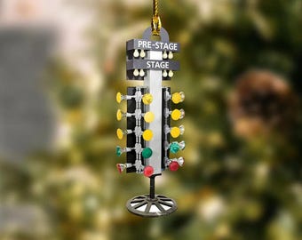 Drag Racing Light Christmas Ornament, Auto Racing Car Ornament Motocross Ornament Motor Racing Ornament Biker Rider Ornament