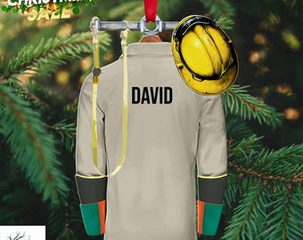 Personalized Lineman's Uniform 2025 Christmas Ornament, Custom Name Lineman Acrylic/Wooden Ornament, Christmas 2025 Gift Idea for Lineman