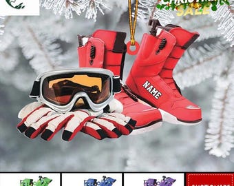 Adorno navideño de equipo de esquí personalizado, adorno de acrílico/madera personalizado para esquiadores, adorno deportivo, idea de regalo de Navidad 2025 para esquiadores