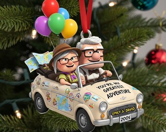 Adorno para coche de pareja, adorno personalizado con nombres y globos, regalos personalizados para parejas, regalo de la esposa al marido.