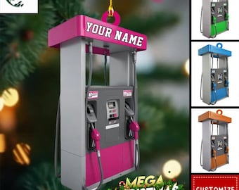 Benutzerdefinierte Tankstelle Weihnachtsflache Verzierung, Gas Pump Acryl / Holz Verzierung, Tankstelle geformt Verzierung, Tankstelle Weihnachtsdekoration