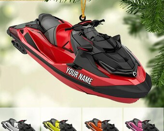 Adorno navideño personalizado de barco acuático, adorno de barco de carreras, adornos personalizados de acrílico/madera, adornos colgantes 2025