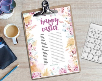 SPRING Garden Easter Word Jumble Floral Digital Printable Game Download