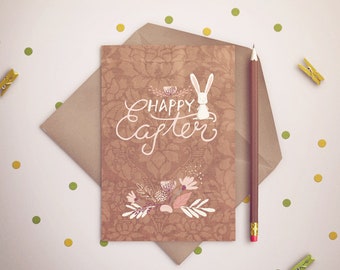 EASTER Bunny Floral Damask Botanicals Printable Pack Artwork Downloads