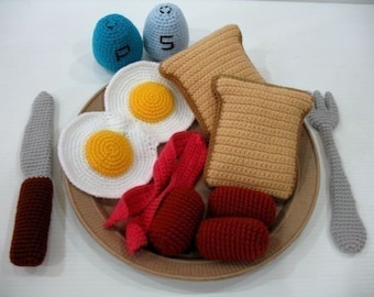 Crochet Pattern - WESTERN BREAKFAST- Toys / Playfood - PDF  (00434)