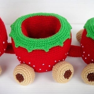 Crochet Pattern Strawberry Train Set PDF Toys 00367 image 4