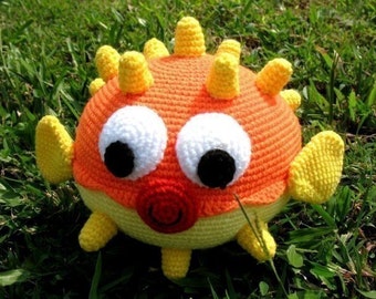 Crochet Pattern - PUFF FISH Toys - PDF  (00391)