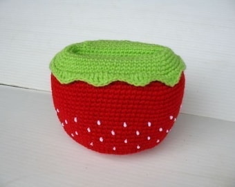 Crochet Pattern - Cell Phone Holder - STRAWBERRY  (00394)