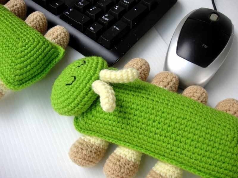 Crochet Pattern CATERPILLAR Keyboard and Mouse Wrist Rest Etsy