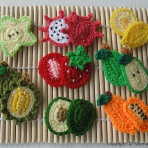 Crochet Pattern - FRUIT APPLIQUE 2 - PDF  (00383)