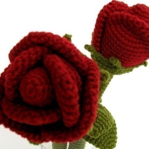 Crochet Pattern - ROSE FLOWER- Toys - PDF  (00412)