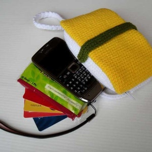 Crochet Pattern SUSHI PURSE For cell phone / money / others PDF 00398 image 1