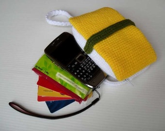 Crochet Pattern - SUSHI PURSE - For cell phone / money / others - PDF  (00398)