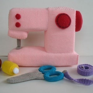 Crochet Pattern - SEWING MACHINE - Toys - PDF  (00432)