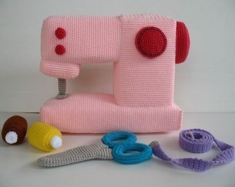 Crochet Pattern - SEWING MACHINE - Toys - PDF  (00432)