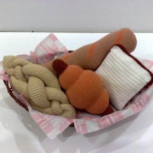 Crochet Pattern-BREAD RECIPE-play food/ toys  (00362)