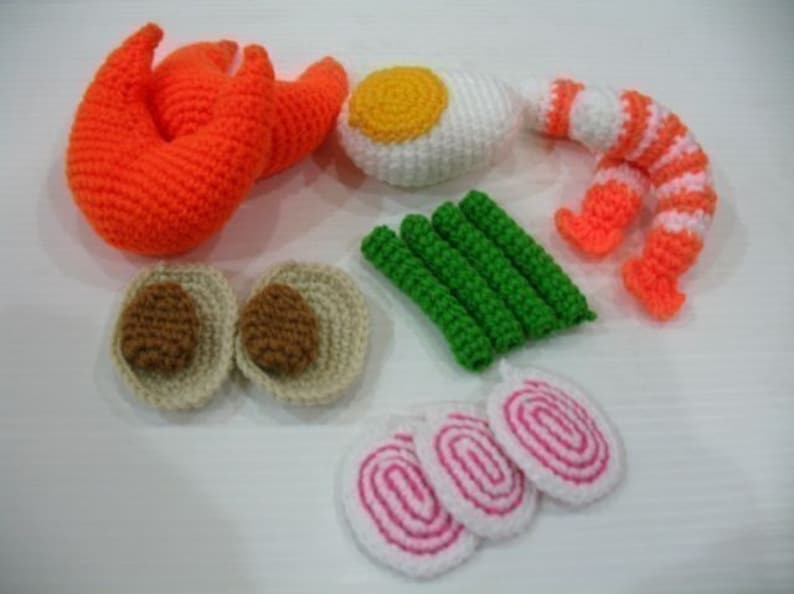 Crochet Pattern SEAFOOD RAMEN NOODLES Toys / Playfood pdf 00378 image 2