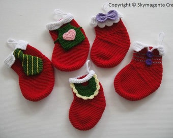 Crochet Pattern - FAMILY CHRISTMAS SOCKS - deco - pdf (00467)