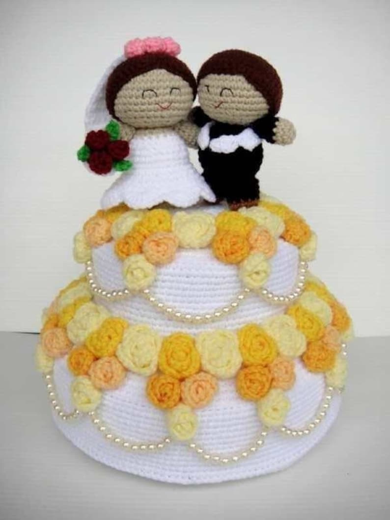 Crochet Pattern WEDDING CAKE Playfood / Toys / PDF 00375 image 1