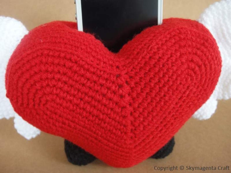 Crochet Pattern Cell Phone Holder HEART 00438 image 2