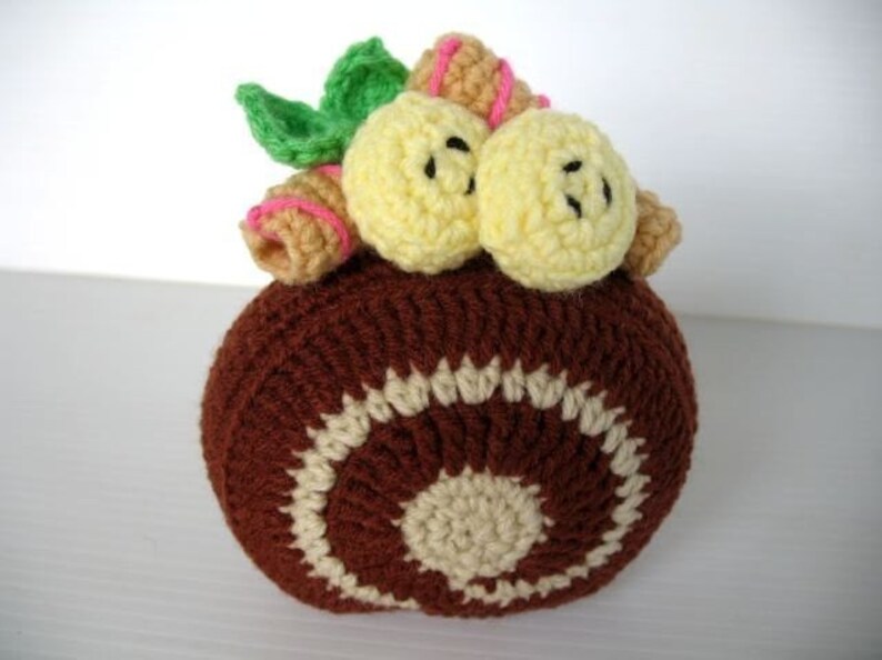 Crochet Pattern SWISS ROLL CAKE playfood / Toys 00351 Etsy