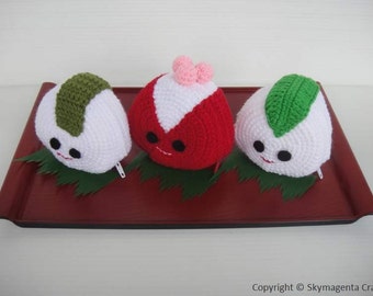 Crochet Pattern - ONIGIRI purse 1 - PDF  (00349)