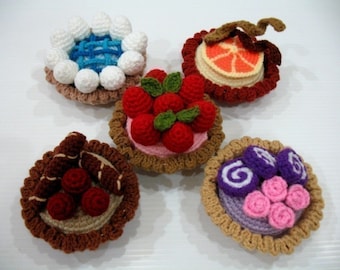 Crochet Pattern-MINI TARTS- playfood / toys-PDF  (00417)