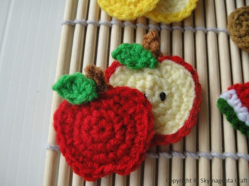 Crochet Pattern FRUIT APPLIQUE 1 PDF 00384 Etsy