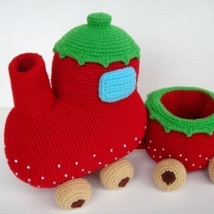 Crochet Pattern Strawberry Train Set PDF Toys 00367 image 2