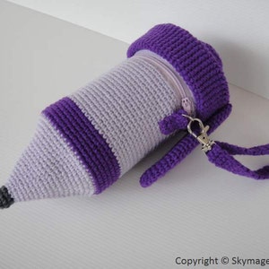 Crochet Pattern - MECHANICAL PENCIL -  Pencil Case / Purse in pdf  (00440)