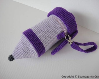 Crochet Pattern - MECHANICAL PENCIL -  Pencil Case / Purse in pdf  (00440)