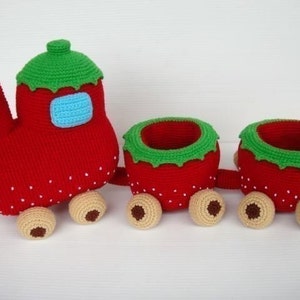 Crochet Pattern Strawberry Train Set PDF Toys 00367 image 1