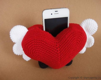 Crochet Pattern - Cell Phone Holder - HEART  (00438)