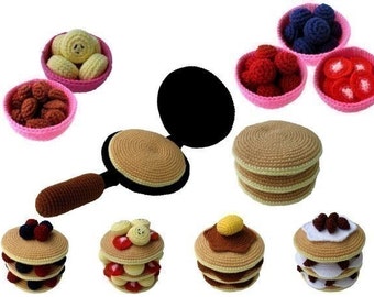 Crochet Pattern - PANCAKES - Toys / Playfood - PDF  (00435)