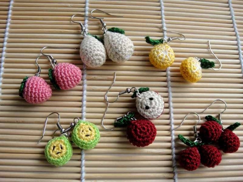 Crochet Pattern FRUITY EARRING Jewelry / Accessories image 0