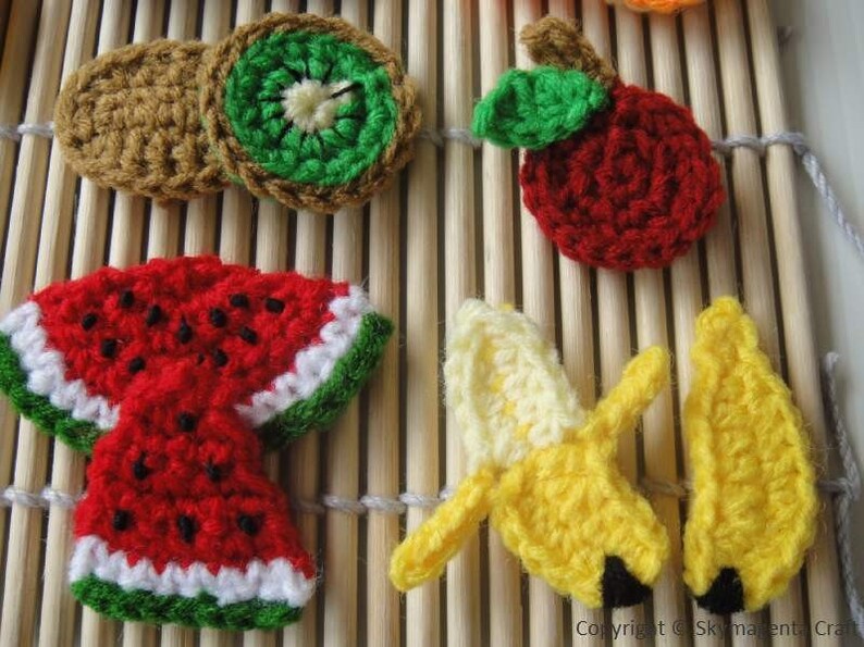 Crochet Pattern FRUIT APPLIQUE 1 PDF 00384 Etsy