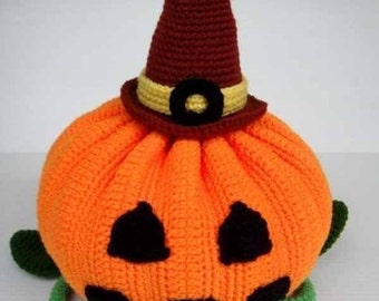 Crochet Pattern - HALLOWEEN PUMPKIN - Toys/ Deco/ Fruit  (00356)