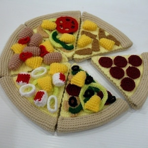 Crochet Pattern- PIZZA - playfood / toys - PDF  (00428)