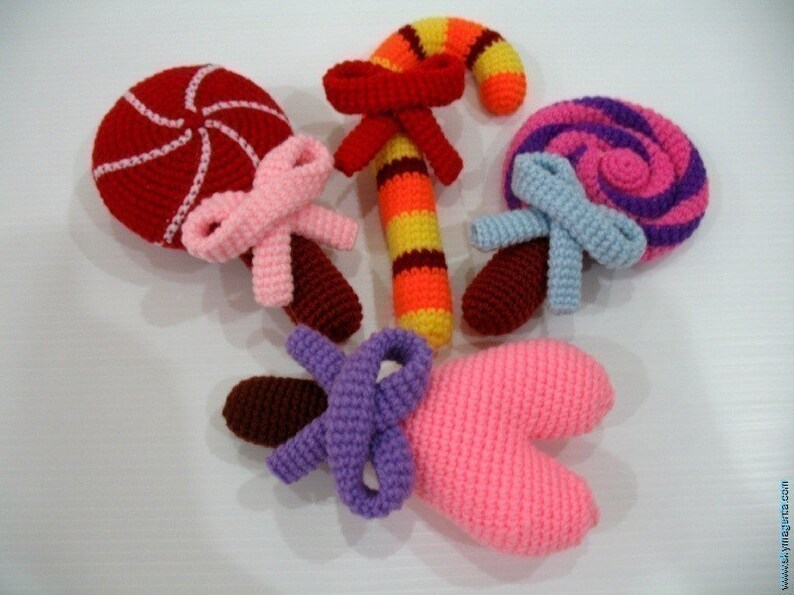 Crochet Pattern LOLLIPOPS toys/food 00348 image 1