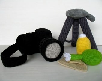 Crochet Pattern - CAMERA- Toys - PDF  (00387)