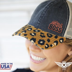 Gorro de mujer Girl Boss - Gorro de cola de caballo para mujer - Gorro personalizado Infinity Her - Gorros con estampado animal