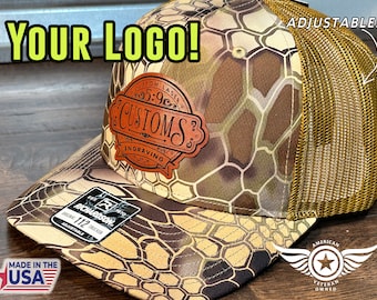 Aangepaste Richardson-truckerhoed Gepersonaliseerde Kryptek Camo Brown verstelbare hoed