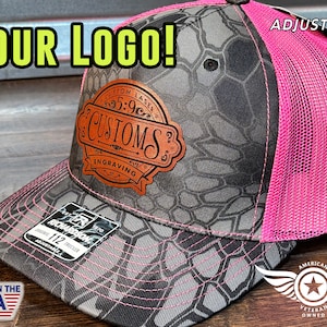 Custom Richardson Trucker Hat Personalized Kryptek Camo Pink Adjustable Hat