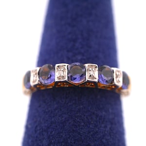 10K Yellow Gold Tanzanite and Diamond Ring