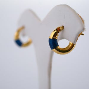 Real 18K Gold Earrings 18K Gold Loop Earrings Shiny Small