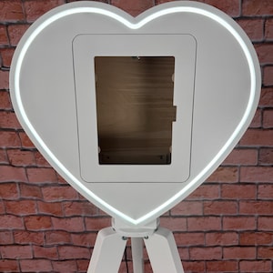 The Slimline Collection - Heart Wedding Photo Booth: Portable Wooden iPad Selfie Pod with Tripod