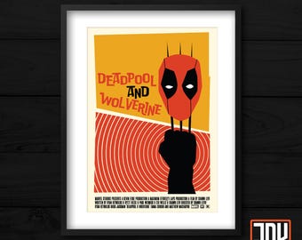 Lámina de estilo vintage de Deadpool y Wolverine