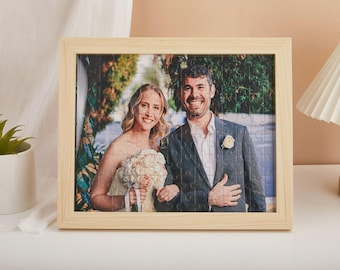 Custom Puzzle from Photo 50-200pcs,Personalized Couple Portrait Jigsaw Puzzle from Your Own Picture,Puzzle with a picture frame